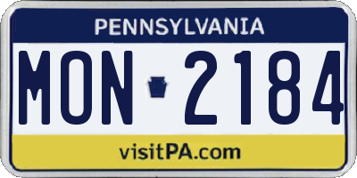 PA license plate MON2184