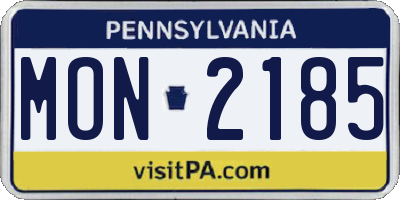 PA license plate MON2185