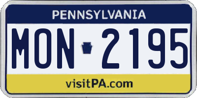 PA license plate MON2195