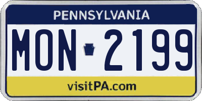 PA license plate MON2199