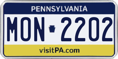 PA license plate MON2202