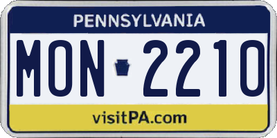 PA license plate MON2210