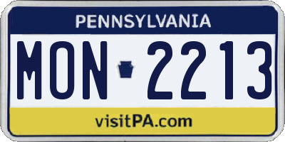 PA license plate MON2213