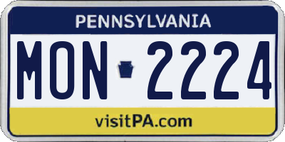 PA license plate MON2224