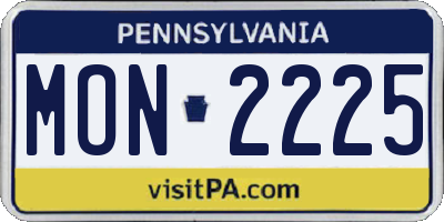 PA license plate MON2225