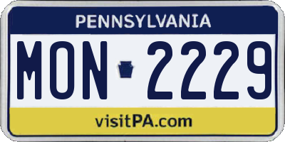 PA license plate MON2229