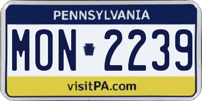 PA license plate MON2239