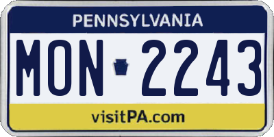 PA license plate MON2243