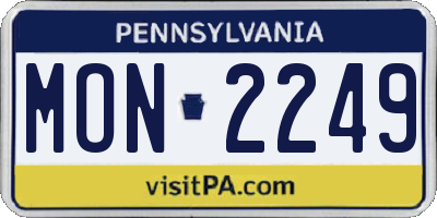 PA license plate MON2249
