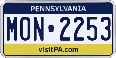 PA license plate MON2253
