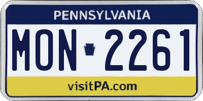 PA license plate MON2261