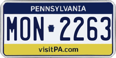 PA license plate MON2263