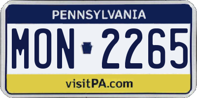 PA license plate MON2265