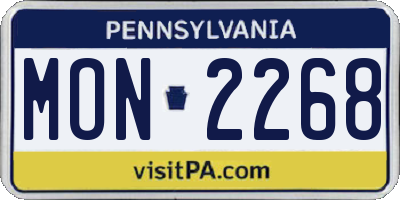 PA license plate MON2268