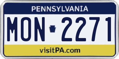 PA license plate MON2271