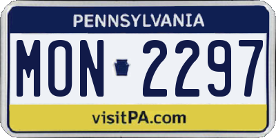 PA license plate MON2297