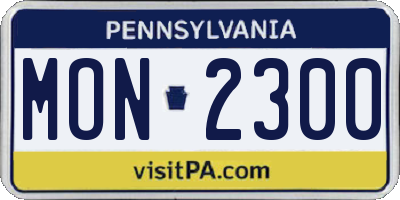 PA license plate MON2300