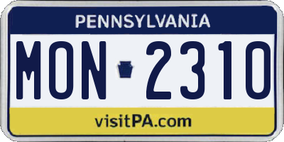 PA license plate MON2310
