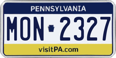 PA license plate MON2327