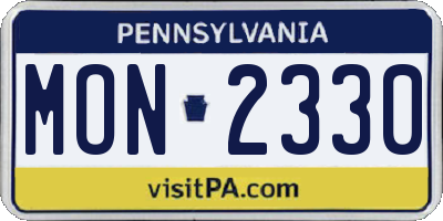 PA license plate MON2330
