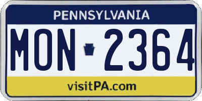 PA license plate MON2364