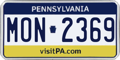PA license plate MON2369