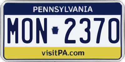PA license plate MON2370