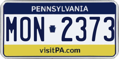 PA license plate MON2373