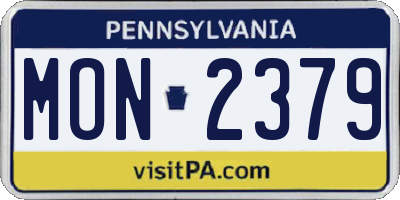 PA license plate MON2379