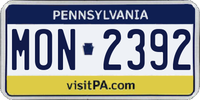 PA license plate MON2392