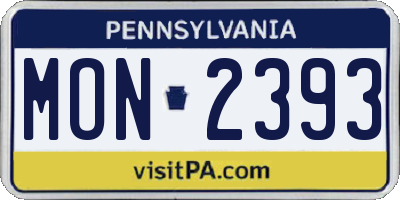 PA license plate MON2393