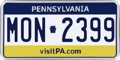 PA license plate MON2399