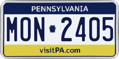 PA license plate MON2405