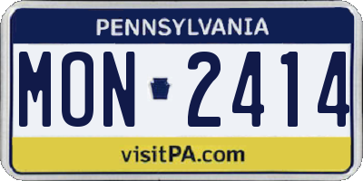 PA license plate MON2414