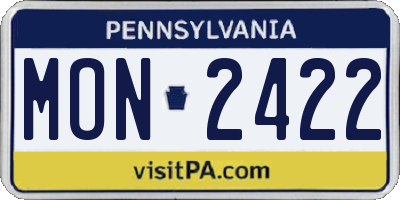 PA license plate MON2422