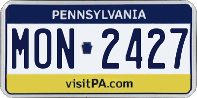 PA license plate MON2427