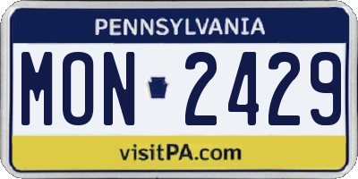 PA license plate MON2429