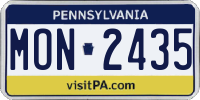 PA license plate MON2435