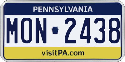 PA license plate MON2438