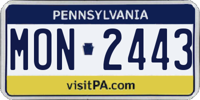 PA license plate MON2443