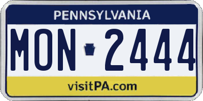 PA license plate MON2444