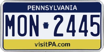 PA license plate MON2445