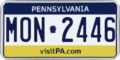 PA license plate MON2446