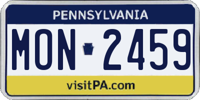 PA license plate MON2459
