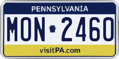 PA license plate MON2460