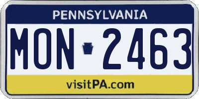 PA license plate MON2463