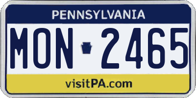 PA license plate MON2465