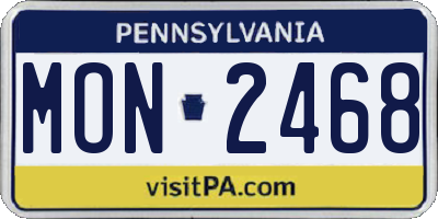 PA license plate MON2468