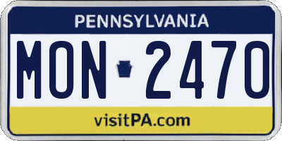 PA license plate MON2470