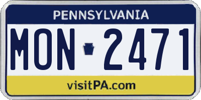 PA license plate MON2471